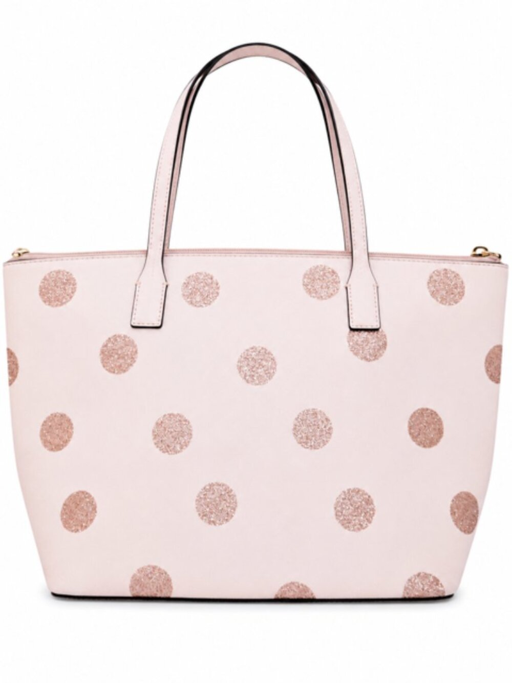 Kate Spade Tote Pink And Pink Glitter Polka Dots Pristine Condition - Picture 2 of 7